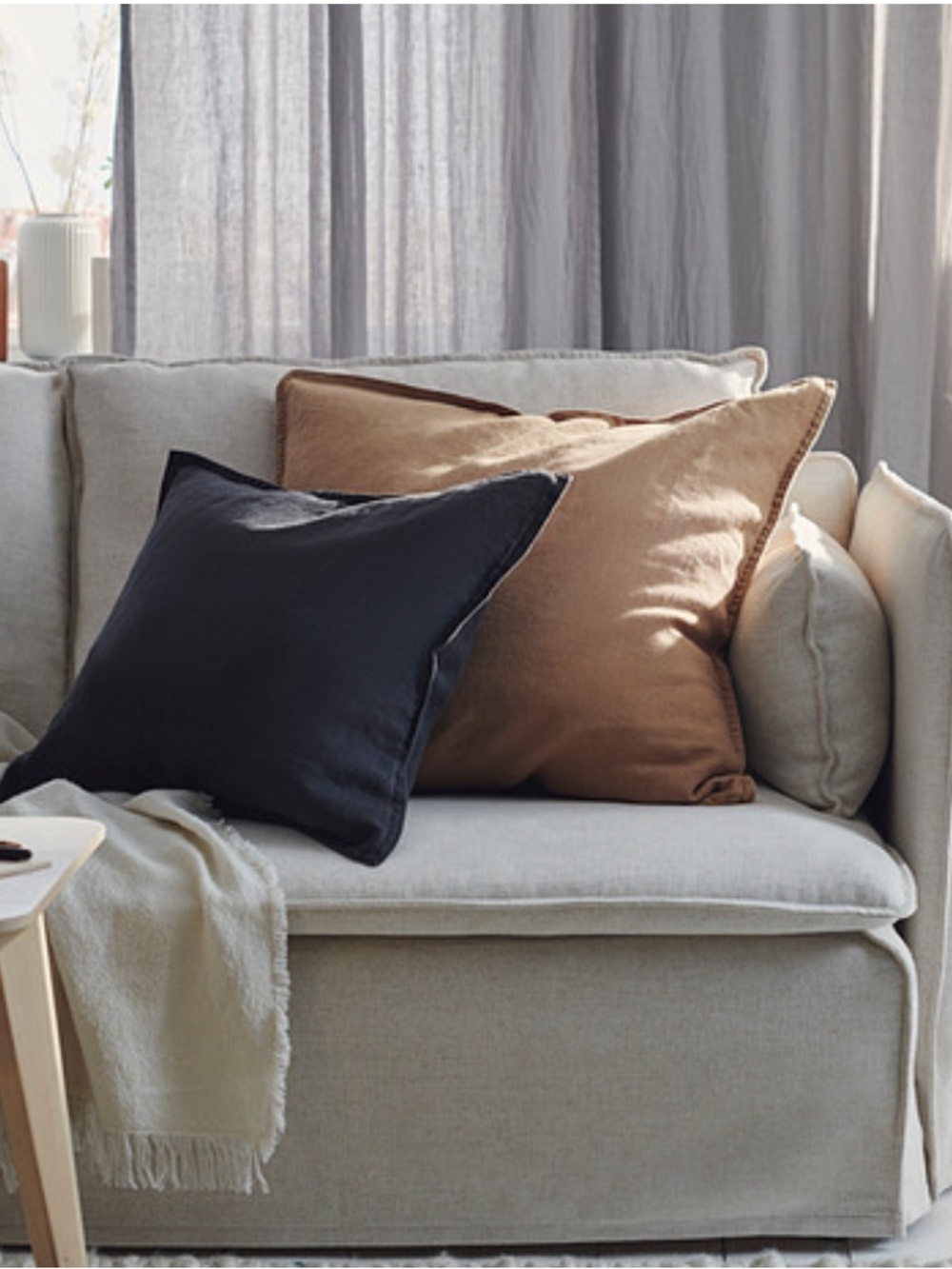 Brown Decorative 100% Linen Pillow Cover 26” x 26”- Home Bedding No insert